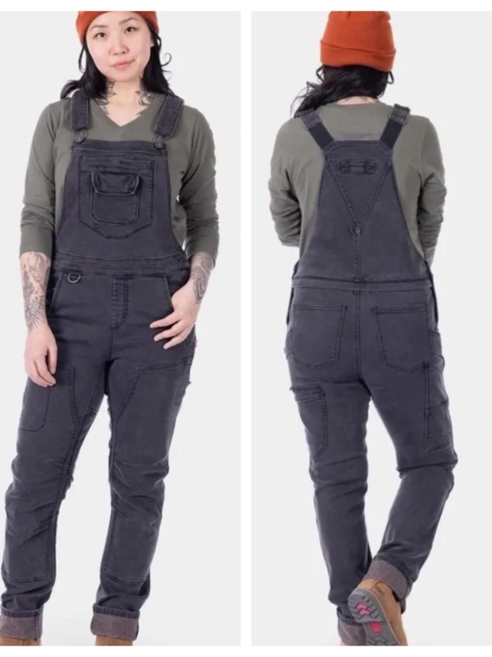 Dovetail Workwear Freshley Hotswap Thermal Denim Overalls Black - 14x30